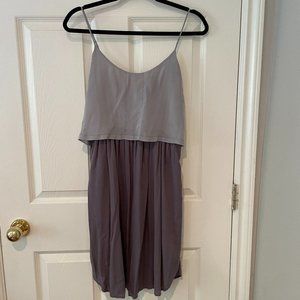 Monk & Lou Drummond Dress with Silk Bodice Light blue/ charcoal size small